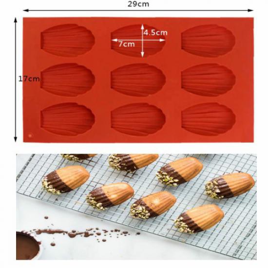 Silikon Pati Şekilli Büyük Madlen Çikolata-Kek-Kurabiye Kalıbı (7x4.5cm)